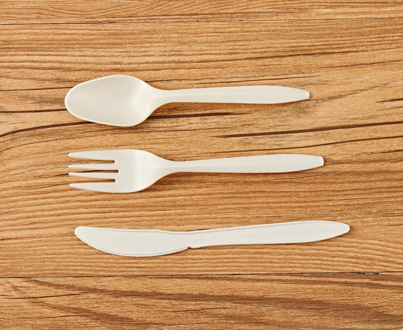 Eco - Friendly Biodegradable Plant Starch Cutlery Corn Starch Based Forks Spoons and Knives