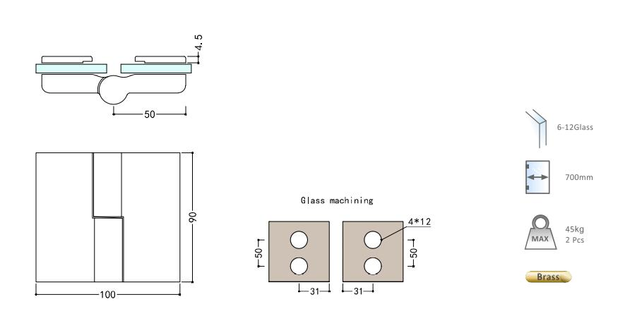 Automatic Return with Lifting Function Bathroom Hinge
