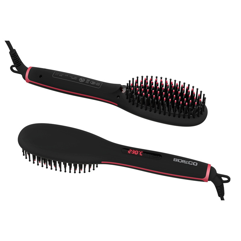 Dual Voltage Professional Electric Hair Straightening Brush Anti-Static Negative Ion and for Home Use Hot Air Comb