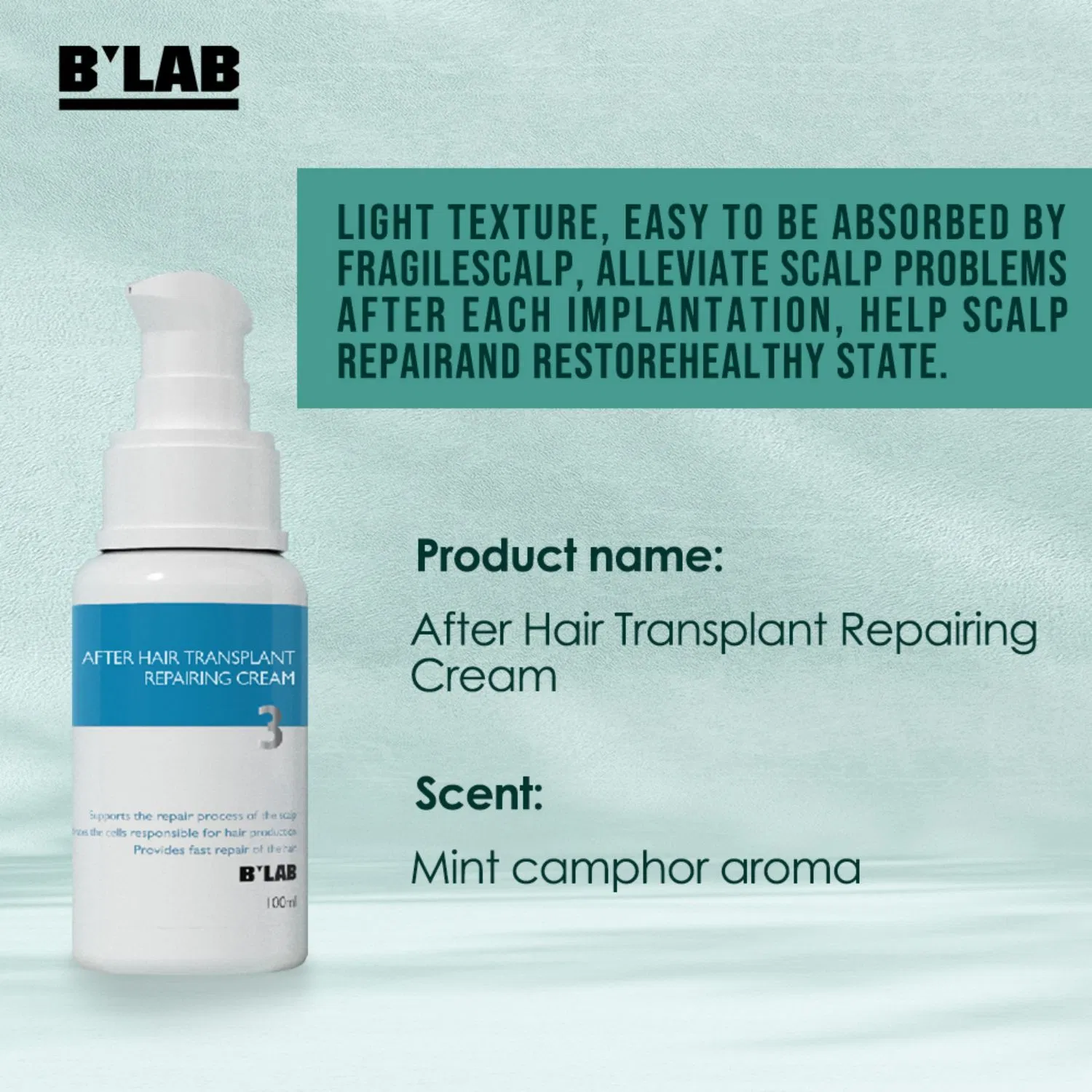 Private Label Natural Anti-Itching Head Scalp Care After Hair Transplant Repairing Cream