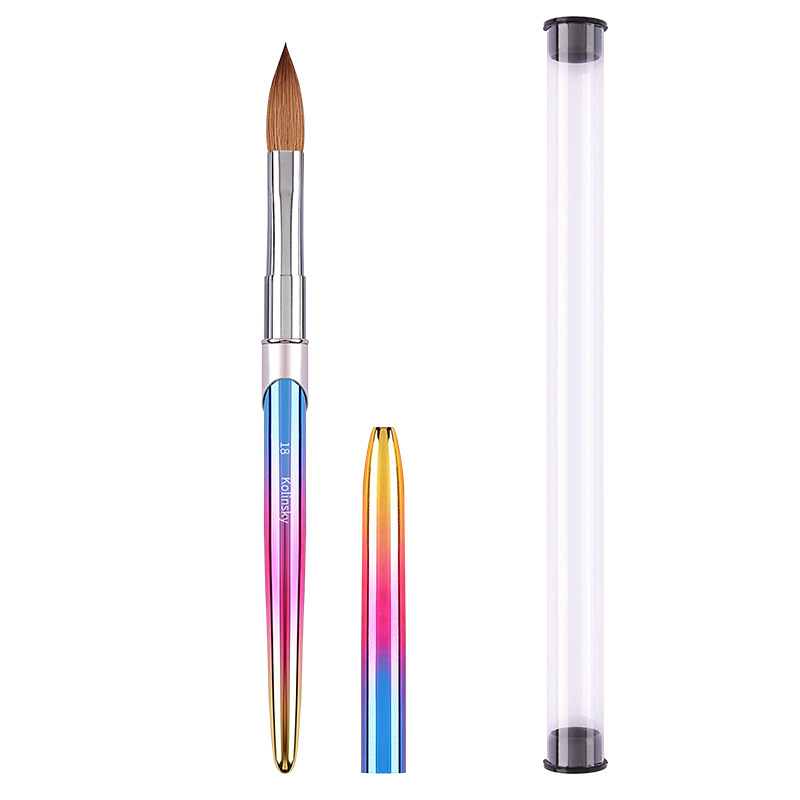 100% Pure Kolinsky Acrylic Nail Brush Metal Handle Mink Hair