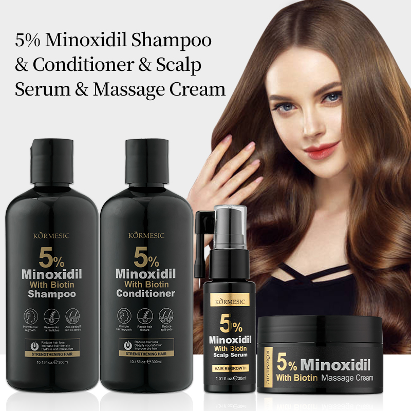 Factory Price 5% Minoxidil Repair Growth Shampoo & Conditioner Serum Mask Hair Set