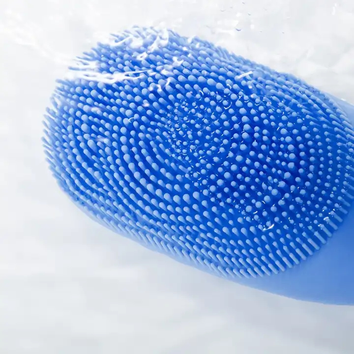 Dual Side Long Handle Silicone Skin Scrub Exfoliating Scrubber Bath Brush