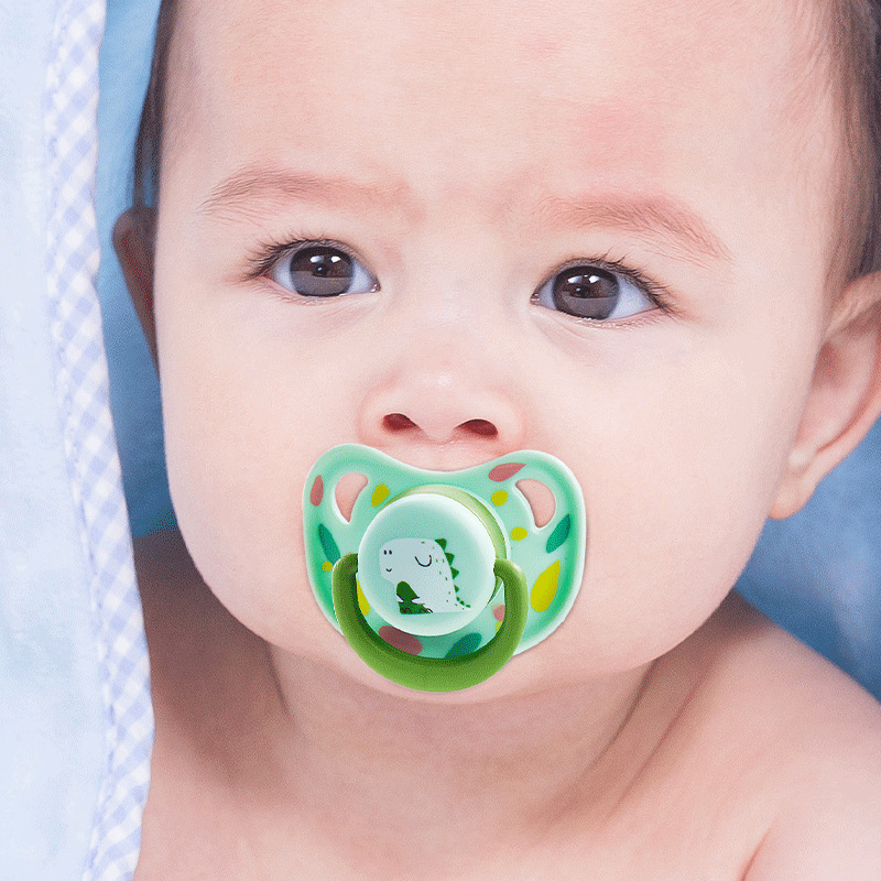 Pacifier, Dustproof, for Newborns, Anti-Flatulence, Silicone, Flat Head, Night Use, Simulated Breast Milk, Sleep-Inducing