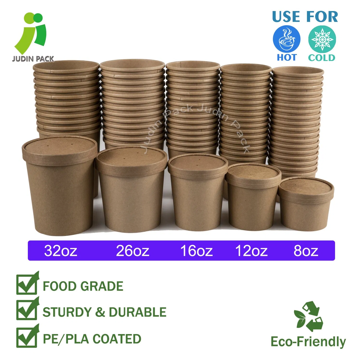 Environmentally Friendly Paper Take Away Paper Soup Cup with Customized Logo