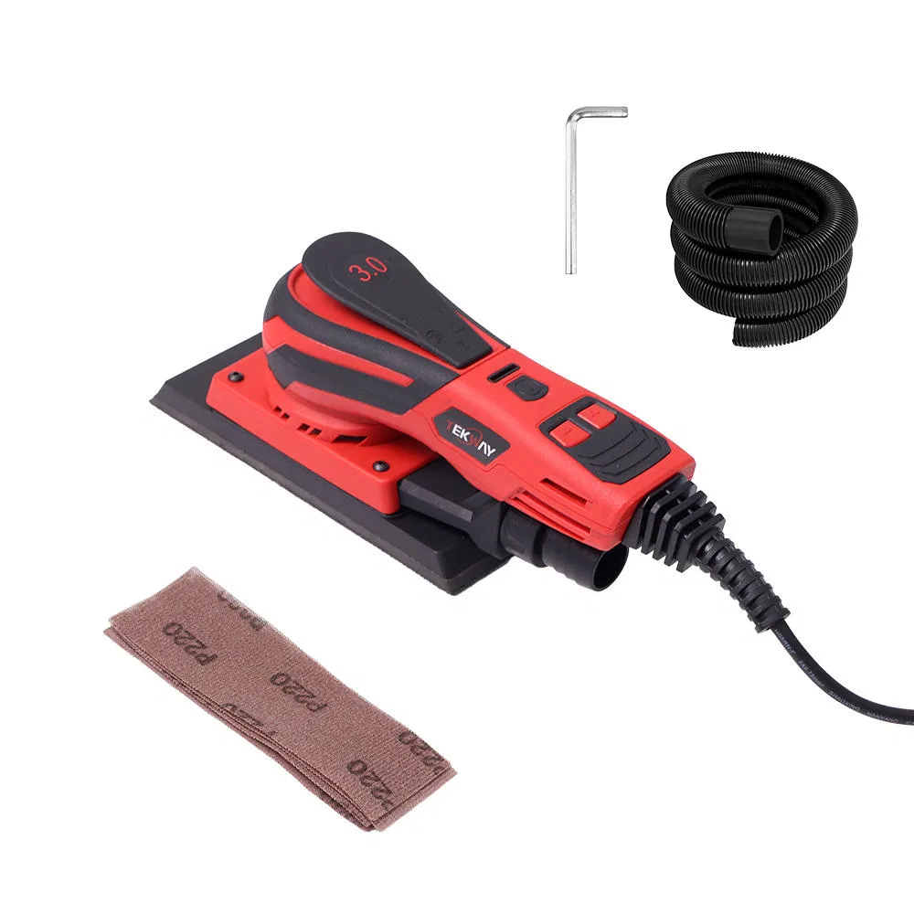 350W Electric Brushless Orbital Square Sander Eccentric 3.0mm with Variable Speed