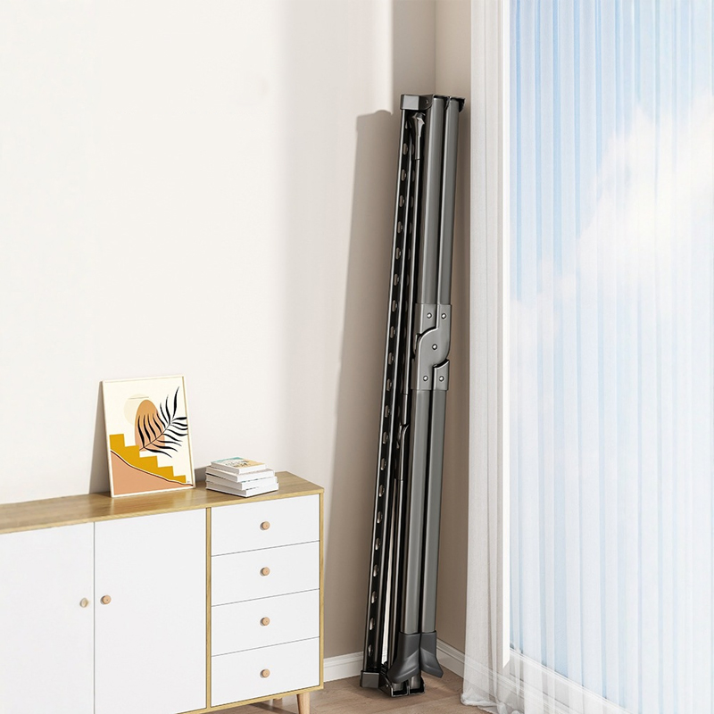 Sanipro Floor-Standing Aluminum X-Shaped Retractable Garment Drying Hanger Balcony Outdoor Folding Clothes Rod Hanging Rack