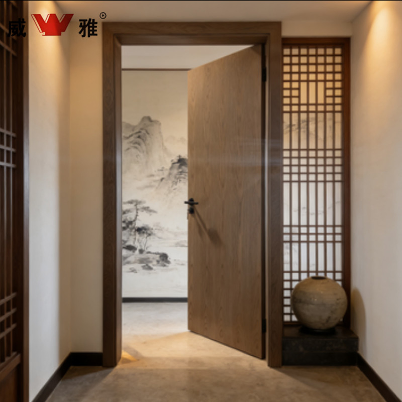 Energy Efficient Thermal Break Design Fireproof Commercial Building Lobby Wooden Door