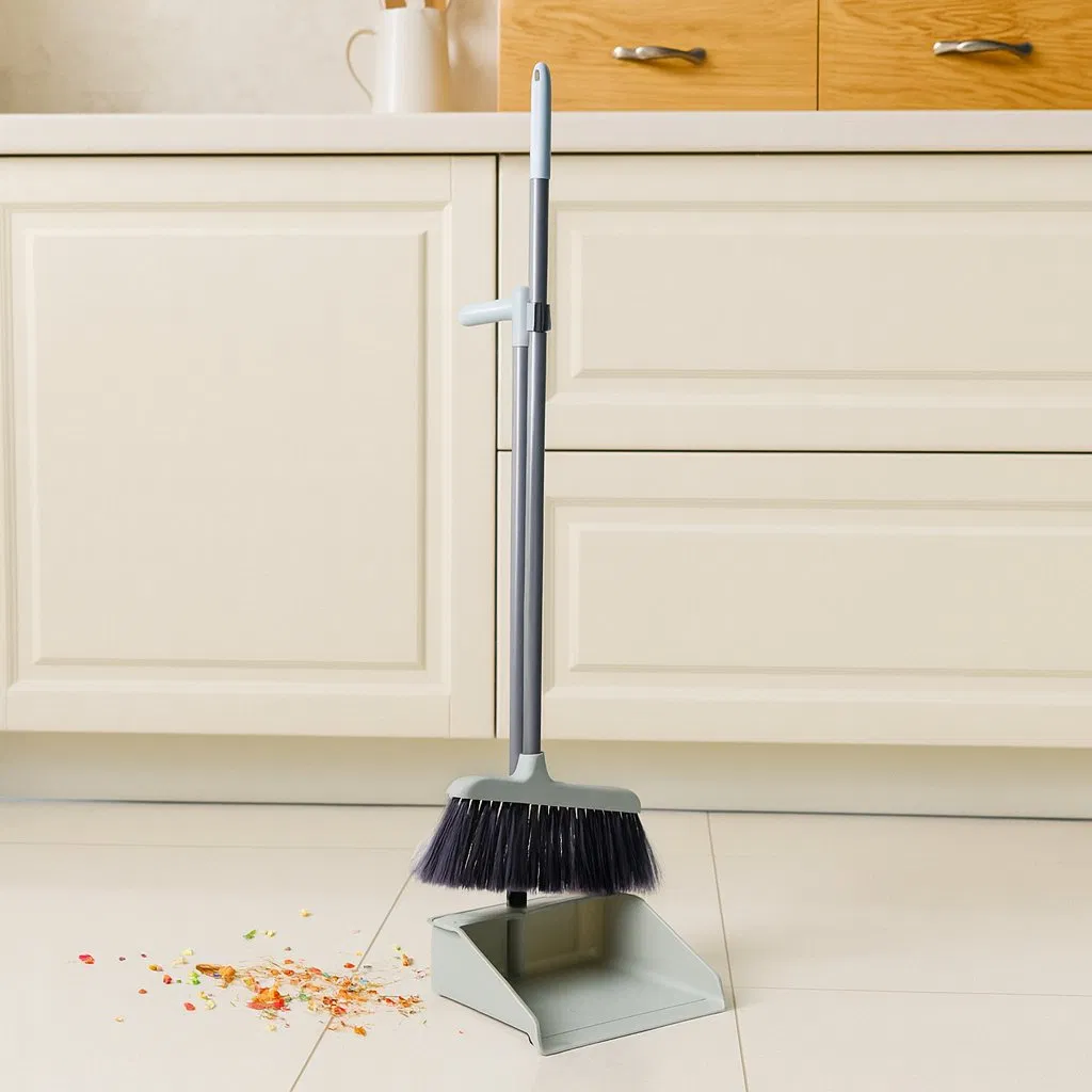 Household Cleaning Broom and Dustpan Set Soft Pet Bristle Dustpan Broom