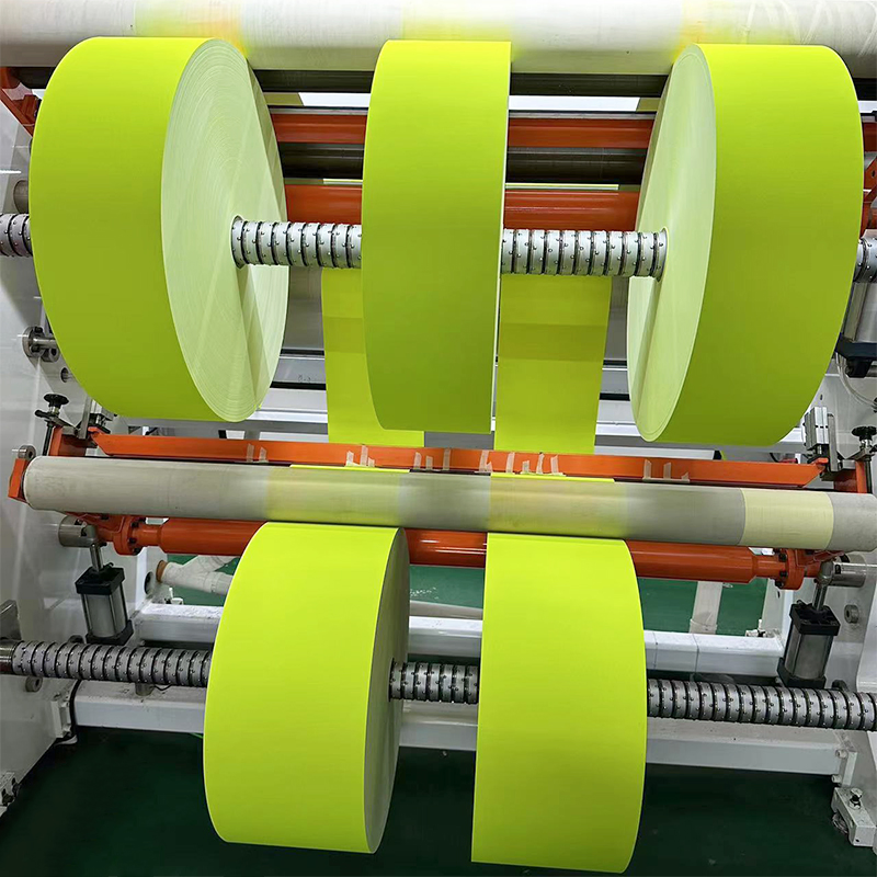 Jumbo Roll Self-Adhesive Label Material Yellow Green Fluorescent Thermal Paper