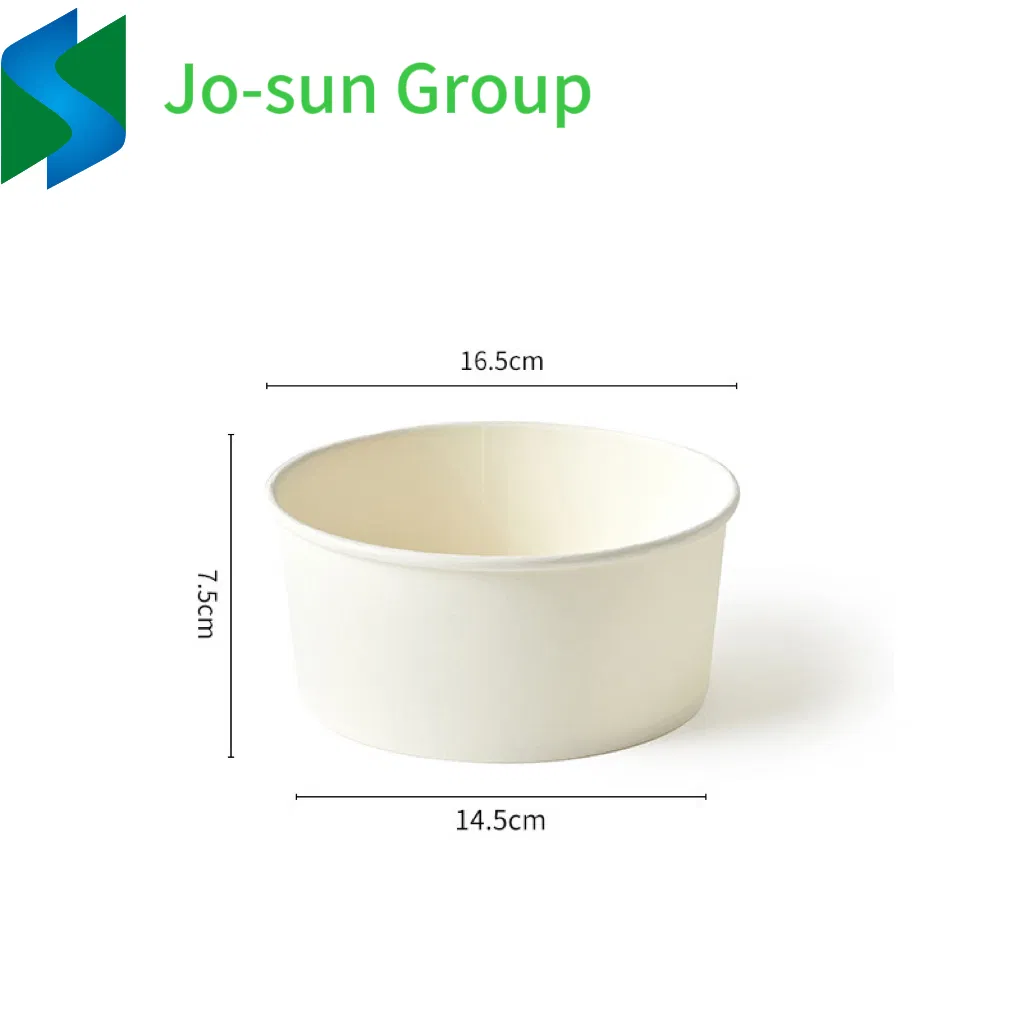 Jo-Sun Eco Friendly Disposable Kraft Paper Soup Bowl Biodegradable Take Away Food Container Salad Box Bowl Coated with Lid