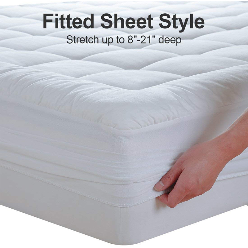 Quilted Fitted Mattress Protector Deep Pocket Cooling Mattress Topper