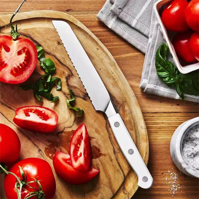 Кухонный нож Сантоку из дамасской стали