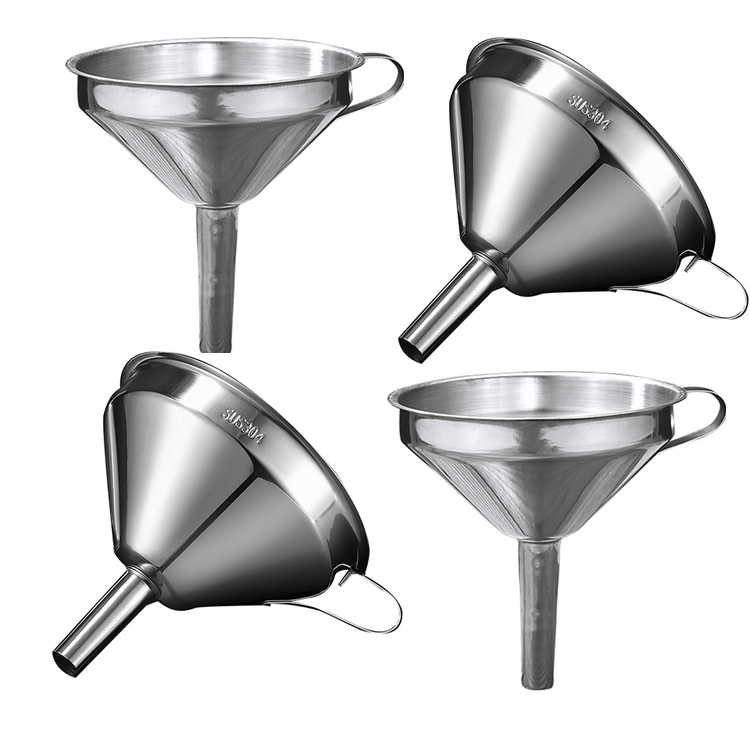 Wholesale Wine Flask Oil Water Spices Mini Small Stainless Steel 304201 Funnel for Home Kitchen Use