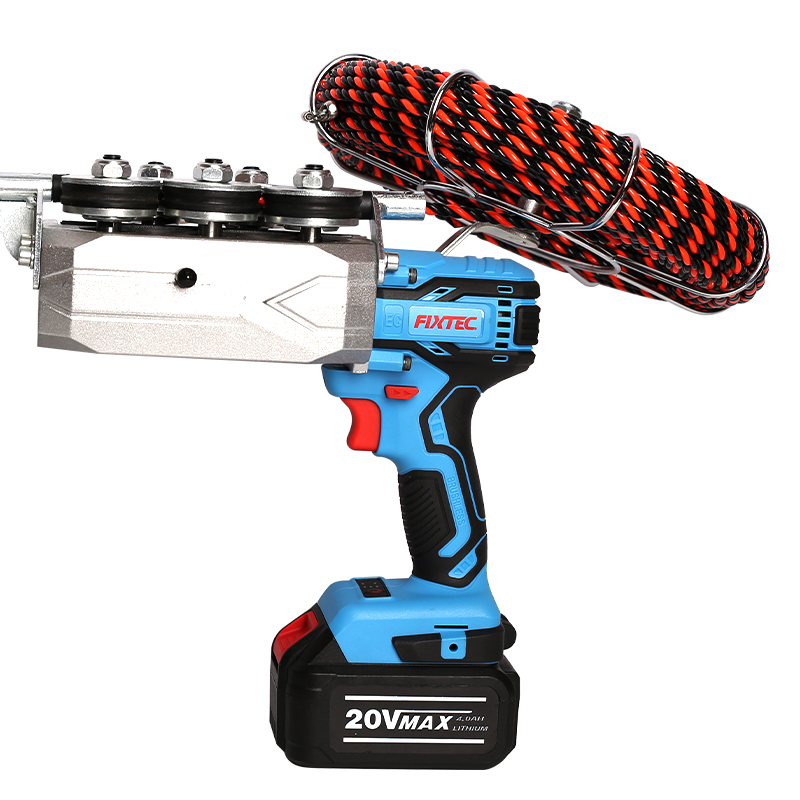 Fixtec Handheld 20V Electric Winch Lithium Battery Brushless Threading Cordless Electric Pipe Threader String Machine