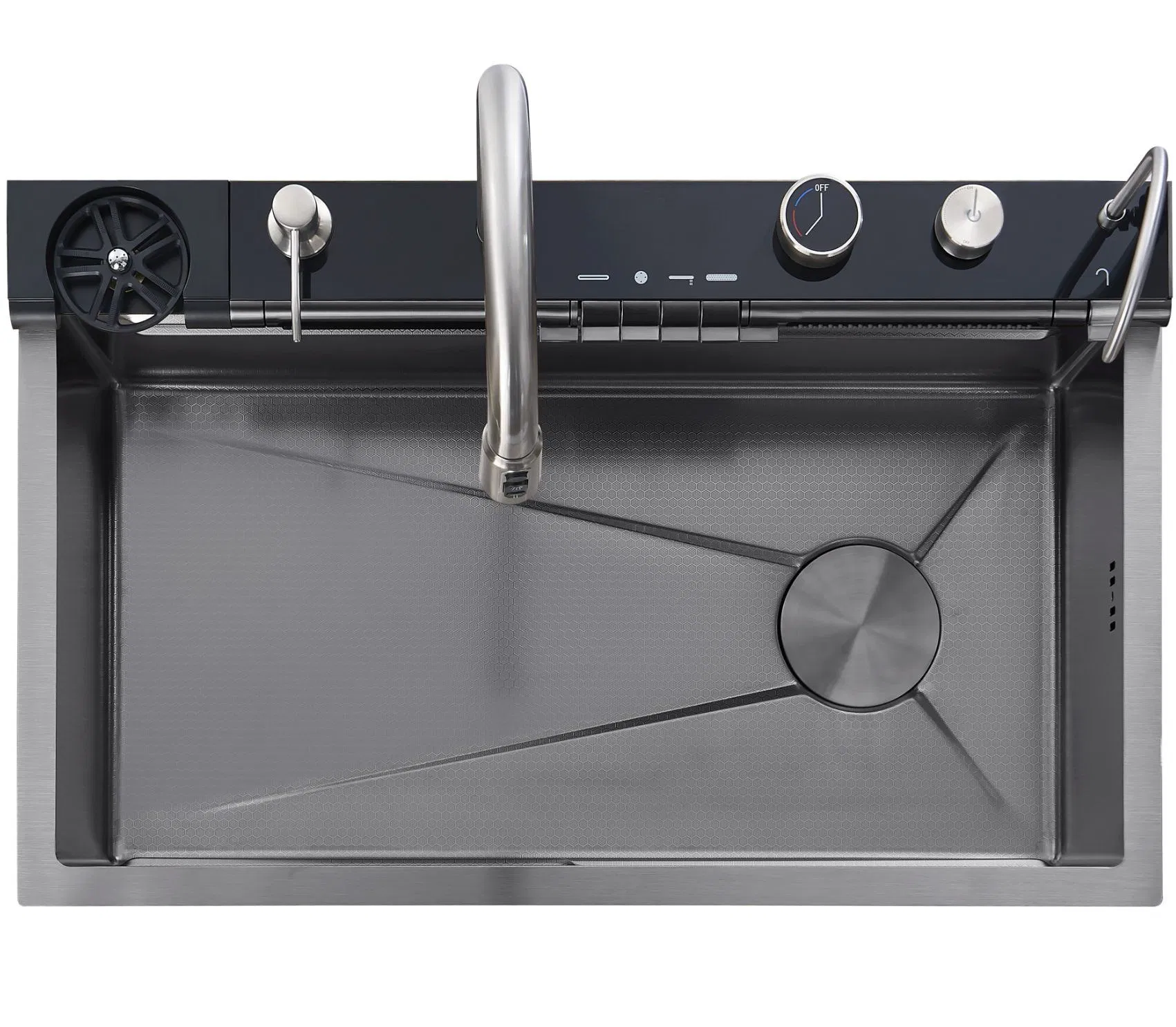 Smart Kitchen Sink Stainless Steel Sink with Multifunctional Waterfall Pull-out Faucet