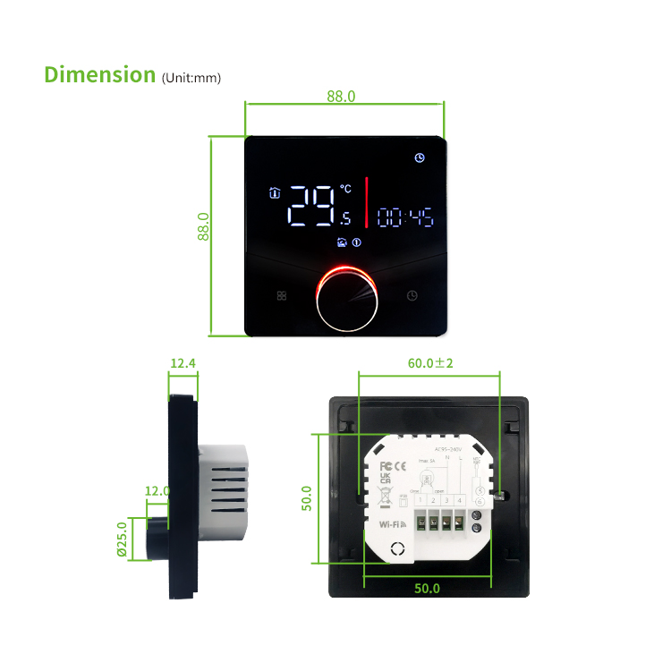 Electric Floor Heating Water Heating Programmable Smart Touch Screen Thermostat