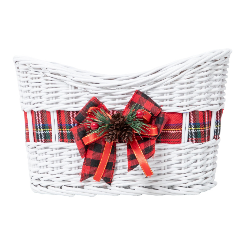 Handwoven Christmas Wicker Storage Basket