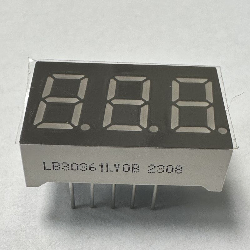 3 Digit Common Cathode 7-Segment LED Display for Home Application