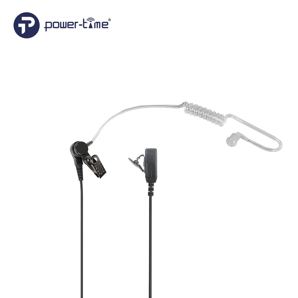 Wired Acoustic Tube Earpiece with in-Line Ptt for Public Safety