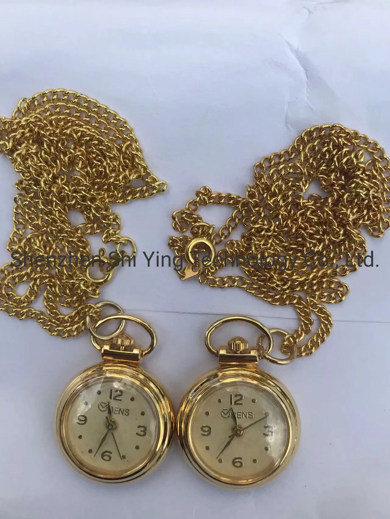 Small Silver Tone Necklace Pocket Watch for Women and Ladies