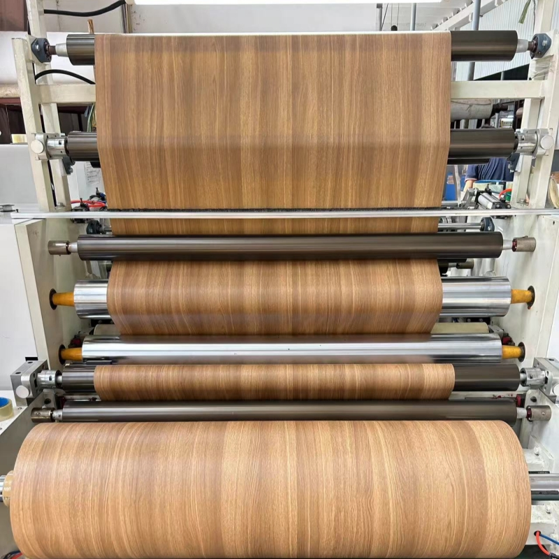 Custom PVC Wooden Texture Embossed Film Wood Design PVC Decorative Laminating Film for PVC Laminated Sheet