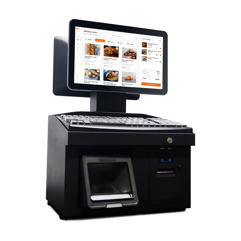 14 Inch All-in-One POS System Full Cash Register Touch Screen Machine with Scanner for POS Systems
