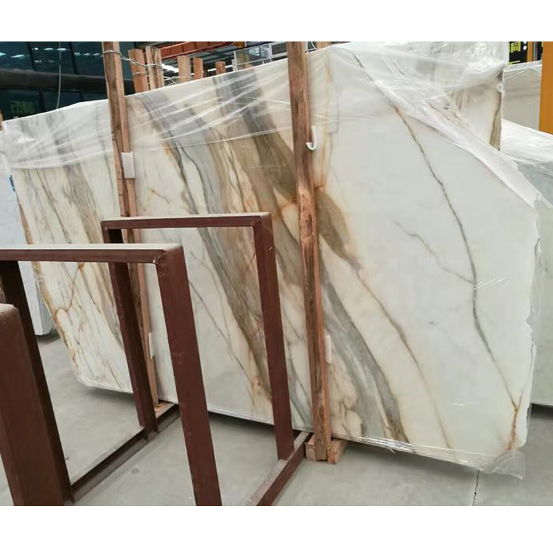 Italian Snow White Marble Countertop Calacatta Gold Big Slabs