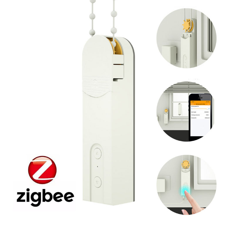 Tuya Zigbee Smart Automatic Electronic Motorized Solar Rechargeable Battery Powered Blind Shade Drive Chain Rope Bead Roller Motor