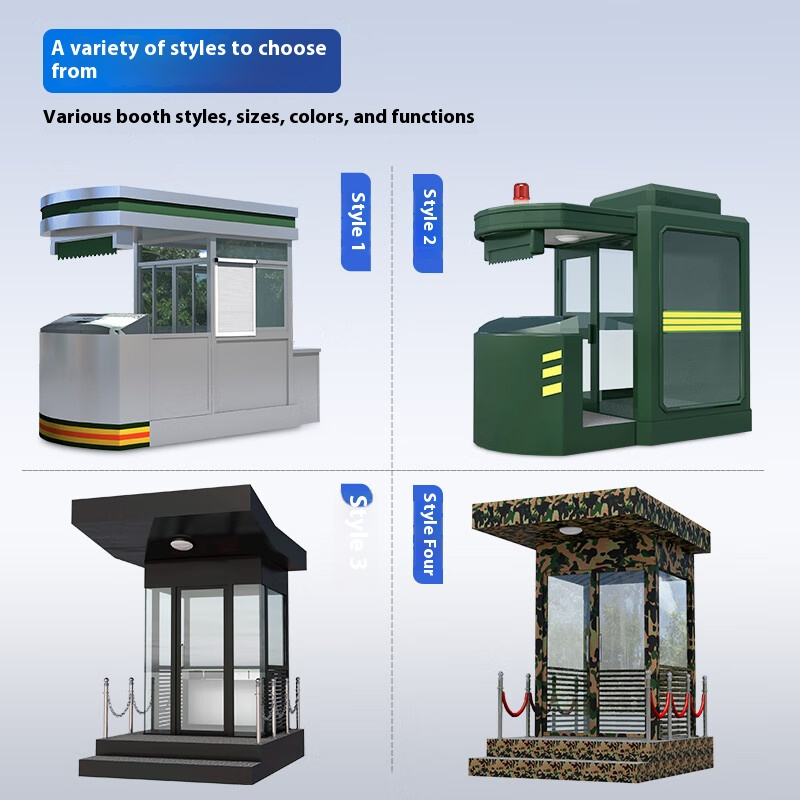 Mall, School Camouflage Steel Structure Guard Booth with High-Hardness Exterior Walls