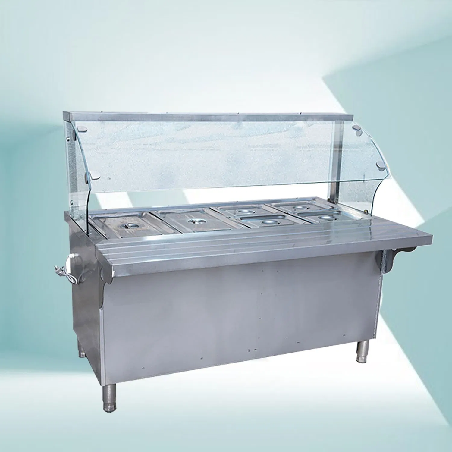 Bain Marie Hot Food Warmer Trolly with Cabinet