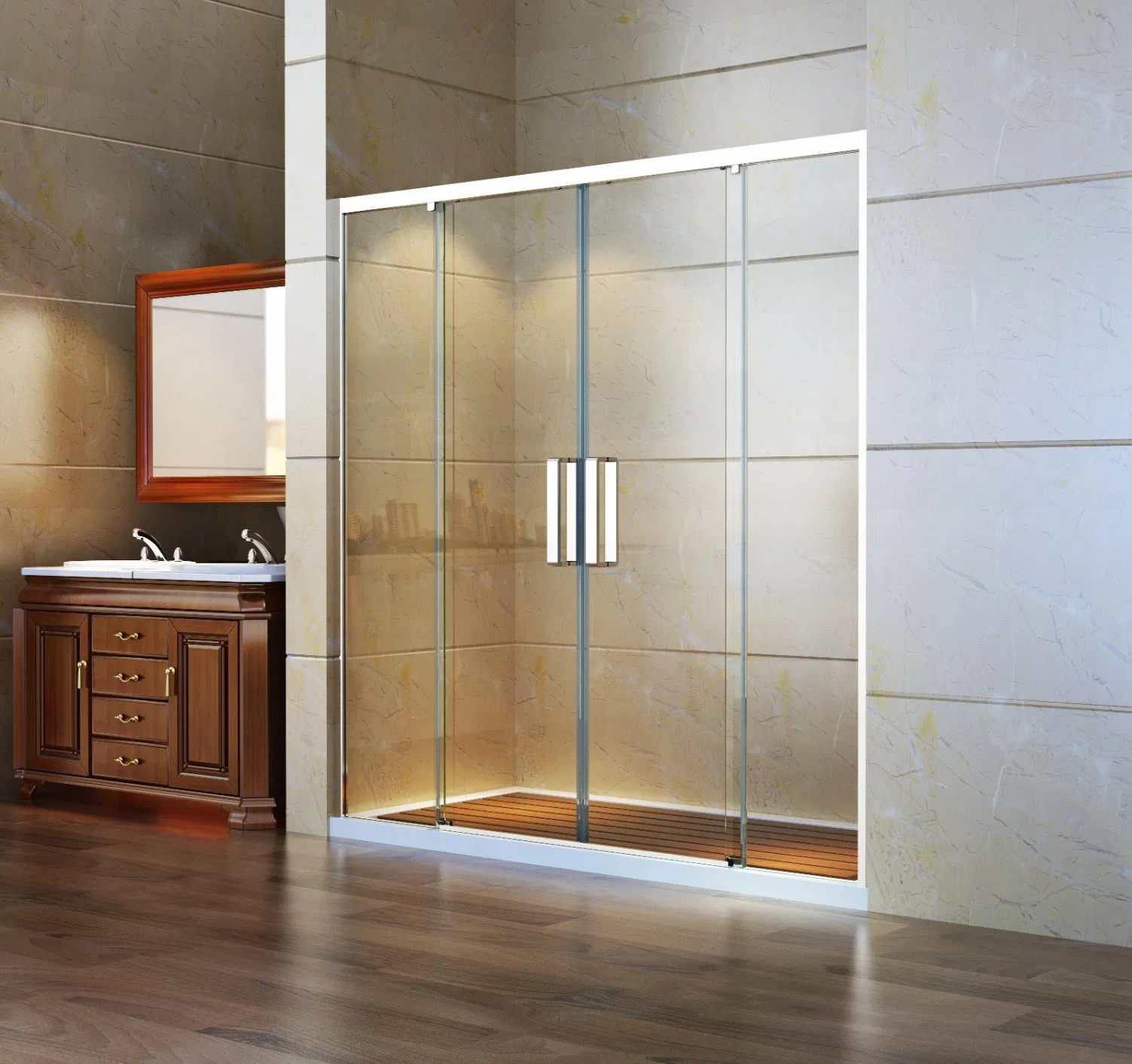 Aluminum Alloy Glass Shower Partition Slide Shower Enclosure Frame