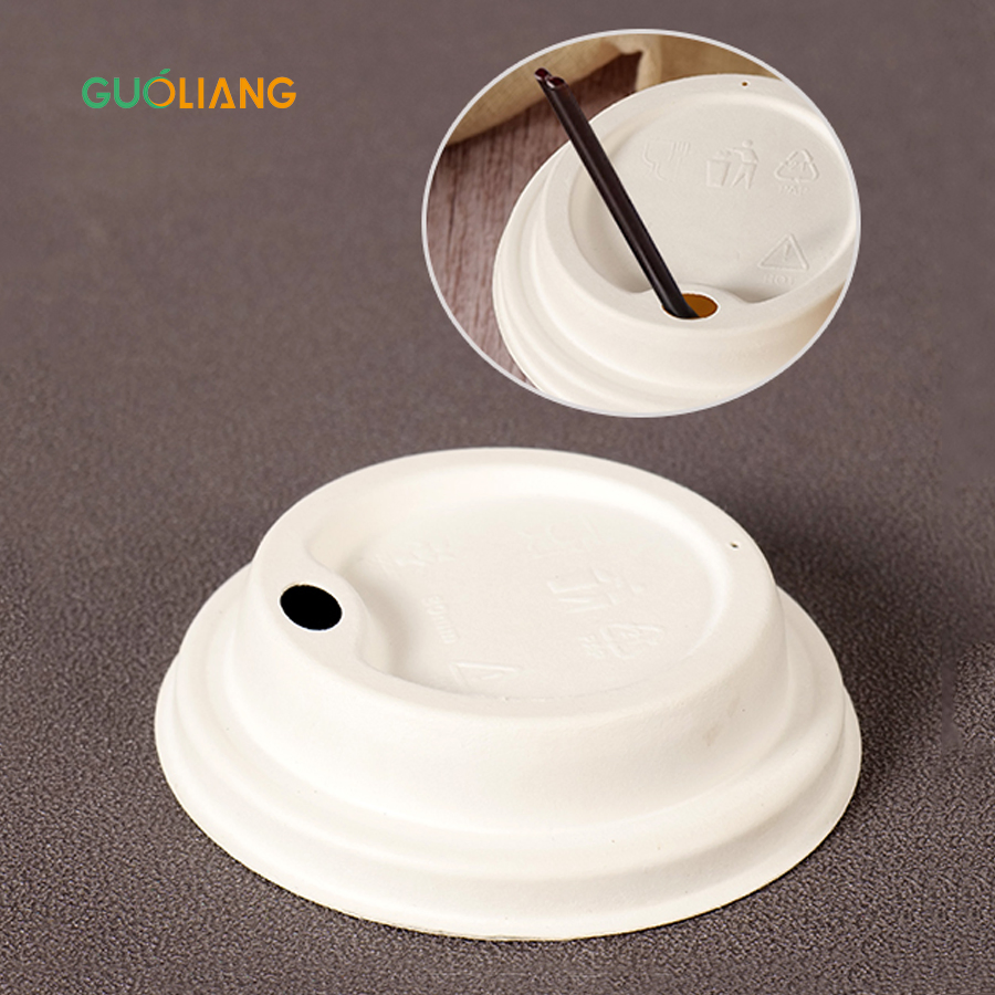 Бамбуковая бумажная чашка с крышкой, с печатью