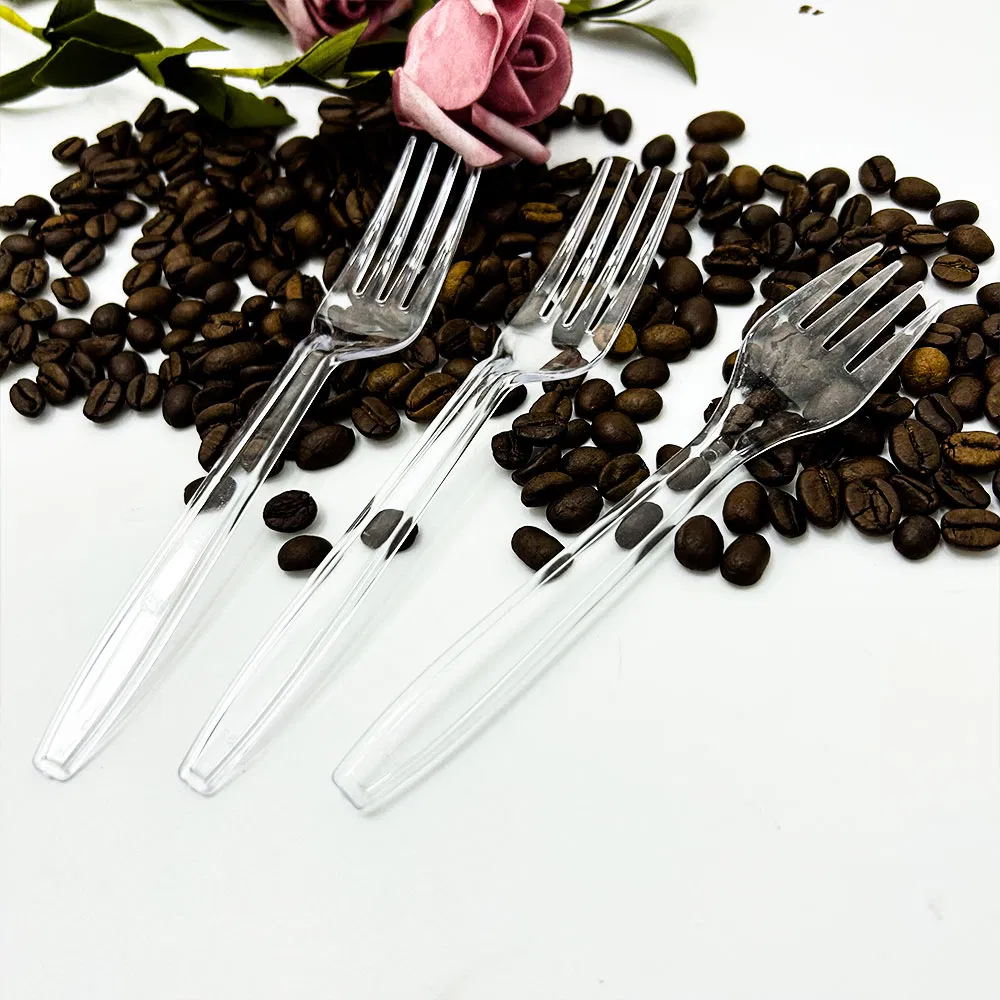 Disposable Plastic Fork 3G PS Transparent