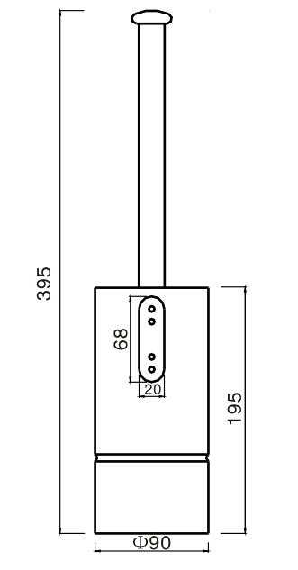 Whole Body Stainless Steel Wall-Mounted Toliet Brush Holder Mx-Ls94h
