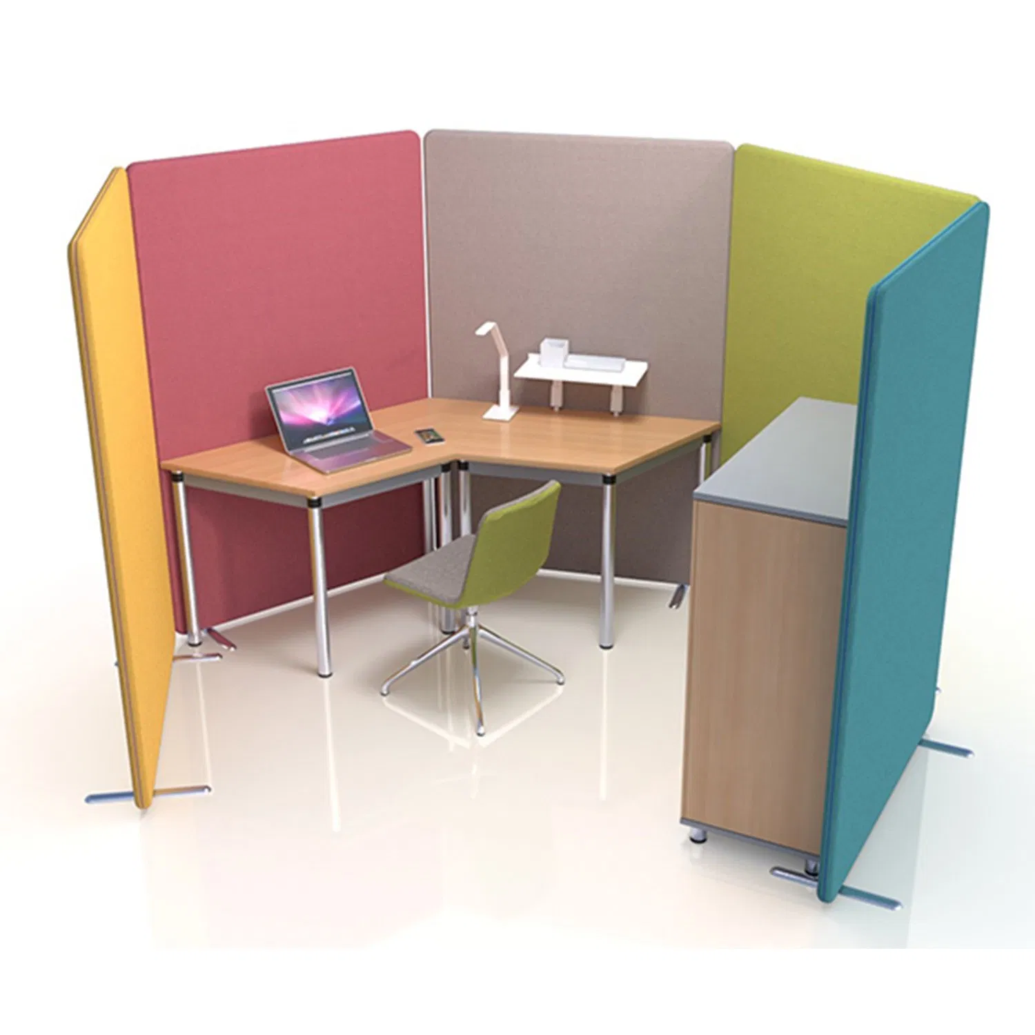 Free Standing Noise Absorption Polyester Fiber Acoustic Screen Movable Privacy Panel