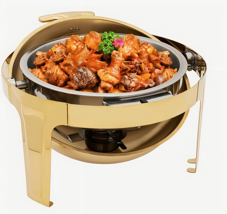 Restaurant 9L Full Gold Rectangle Food Warmer Heating Chafer Chafing Dish