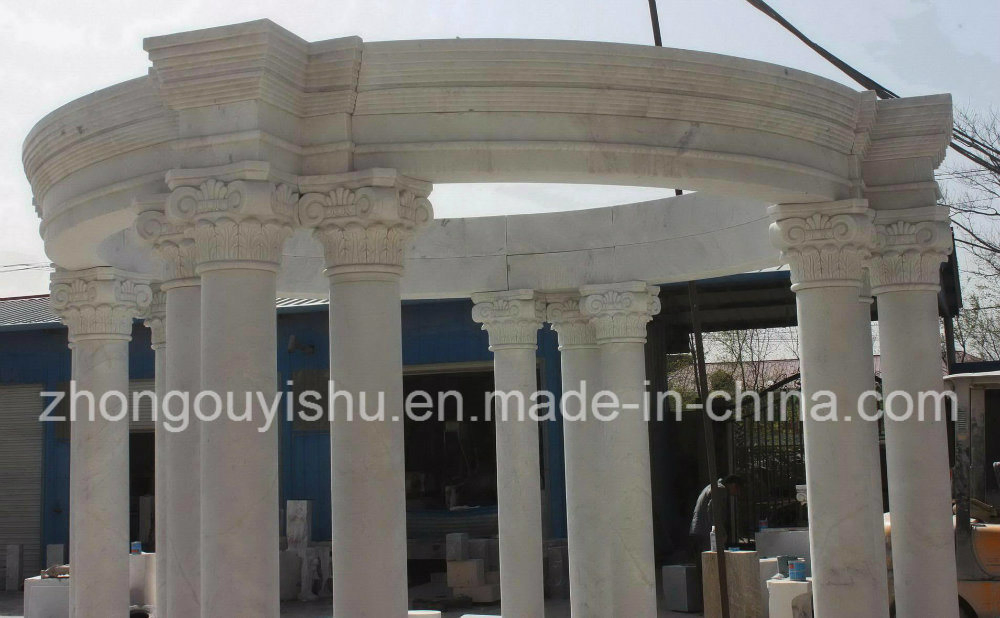 White Marble Carving Garden Decoration Gazebo