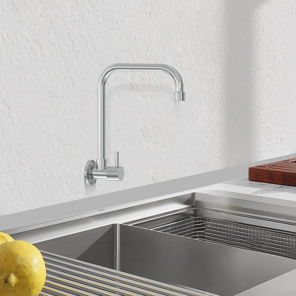 Sanitary Ware Chromed High Spout Sink Tap Brass Cold Water Faucet