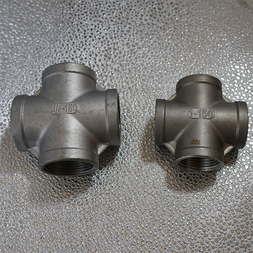 Durable Precision Casting Threaded Stainless Steel Cross with High Pressure