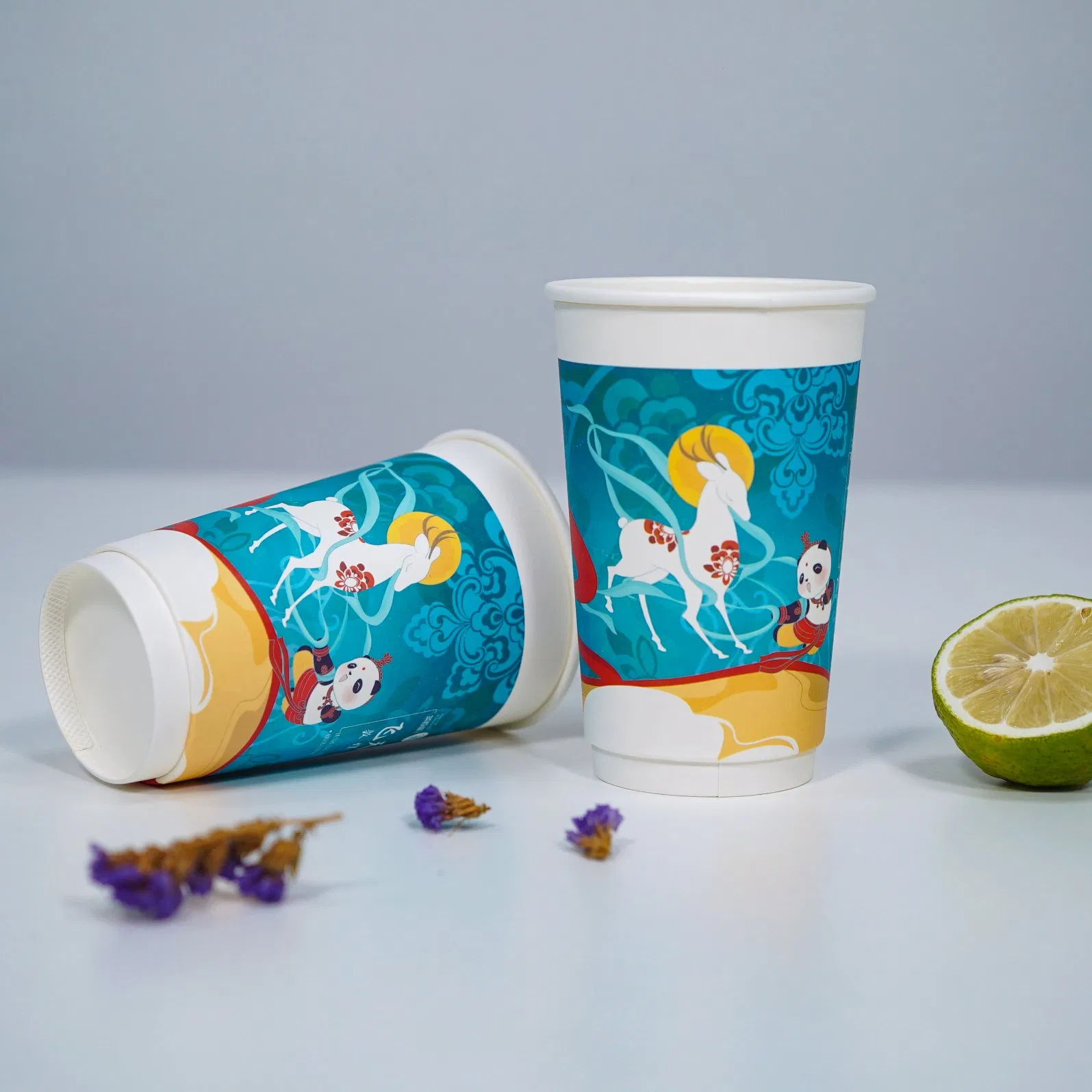 Бумажные стаканчики с логотипом, двойные стенки, 16oz