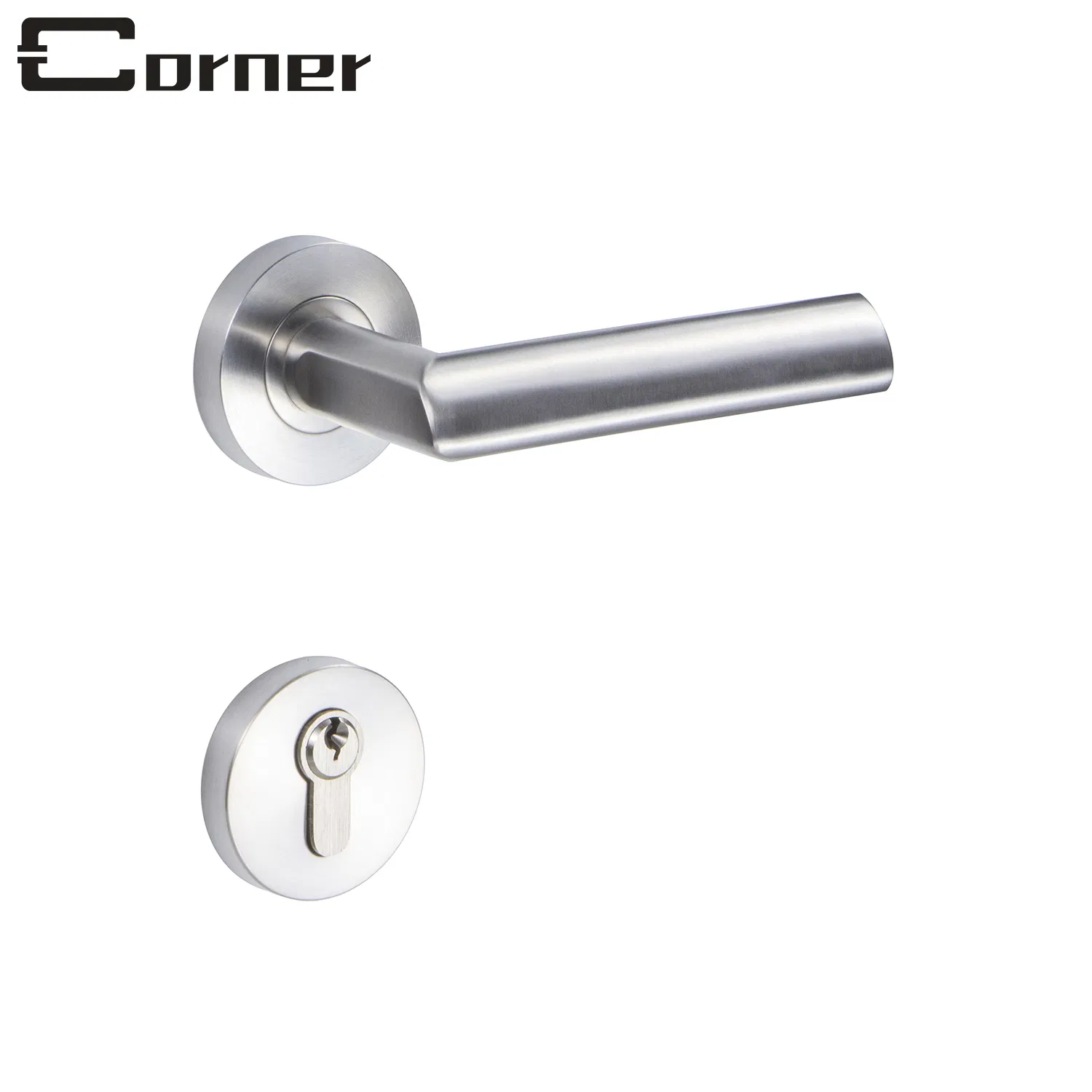 Modern Style Right Angle 304 Stainless Steel Bedroom Door Lever Handle