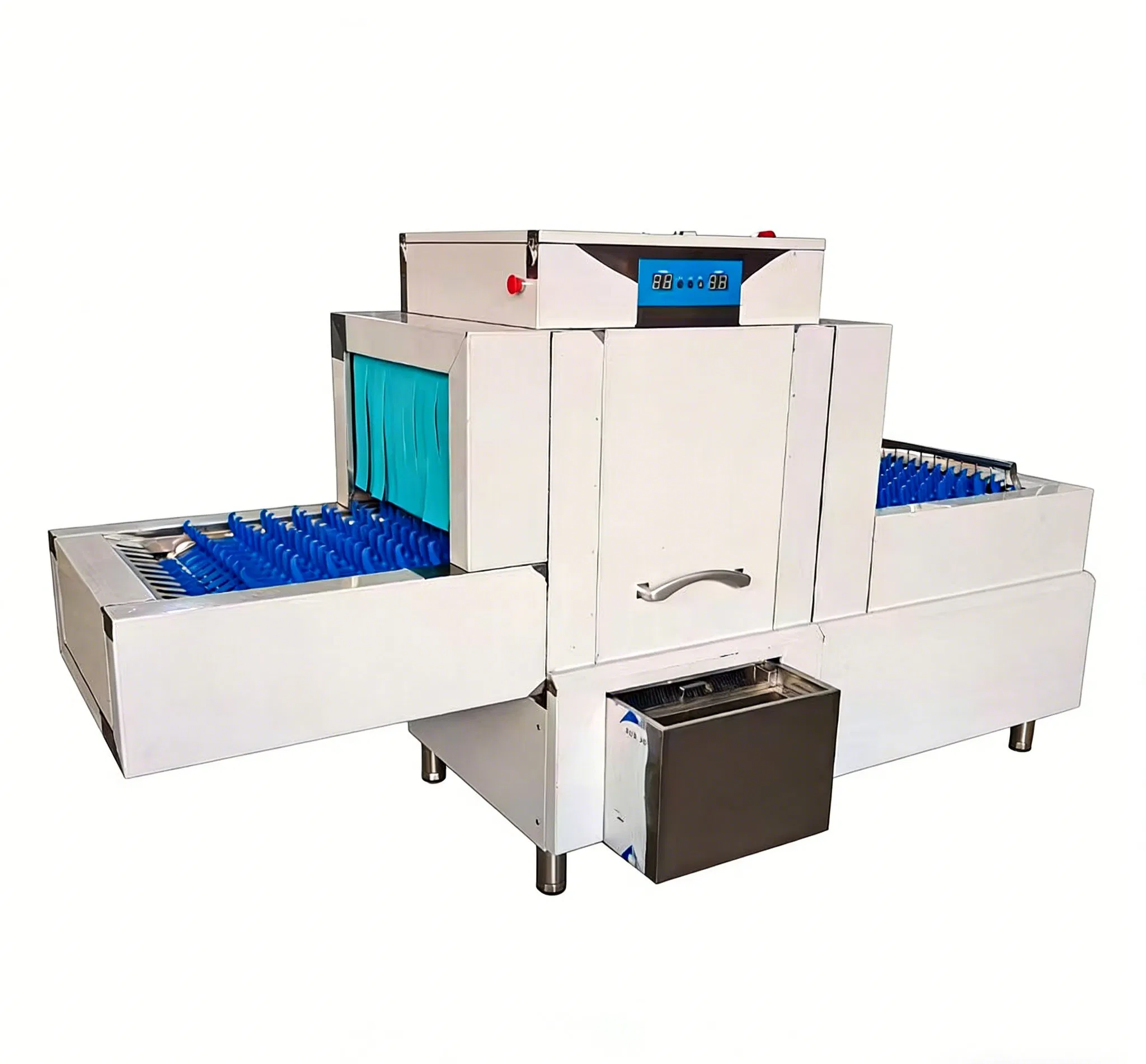 Restaurant Hotel Equipment Commercial Automatic Conveyor Channel Dishwasher for Racks with Dryer