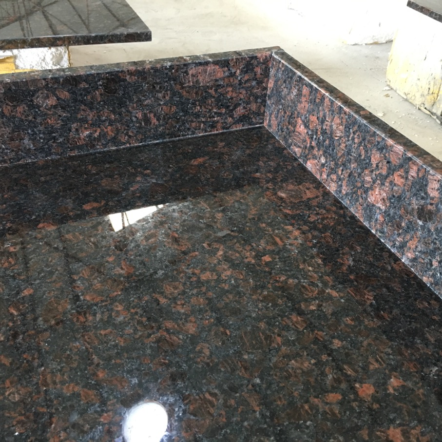 Polished Tan Brown Granite Kitchen Countertops and Bathroom Vanity Top