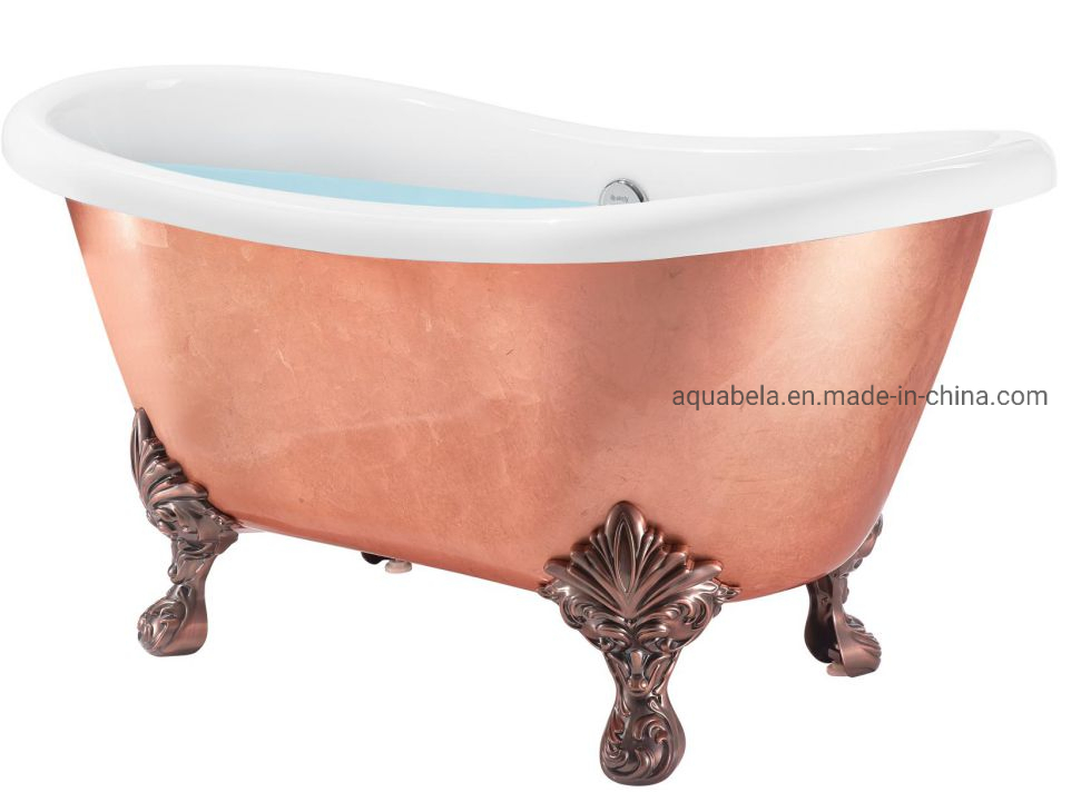 2024 Aquabela CE/Cupc Luxury Acrylic Purple Bronze Color Soaking Clawfoot Bathroom Bathtub (JL6905)
