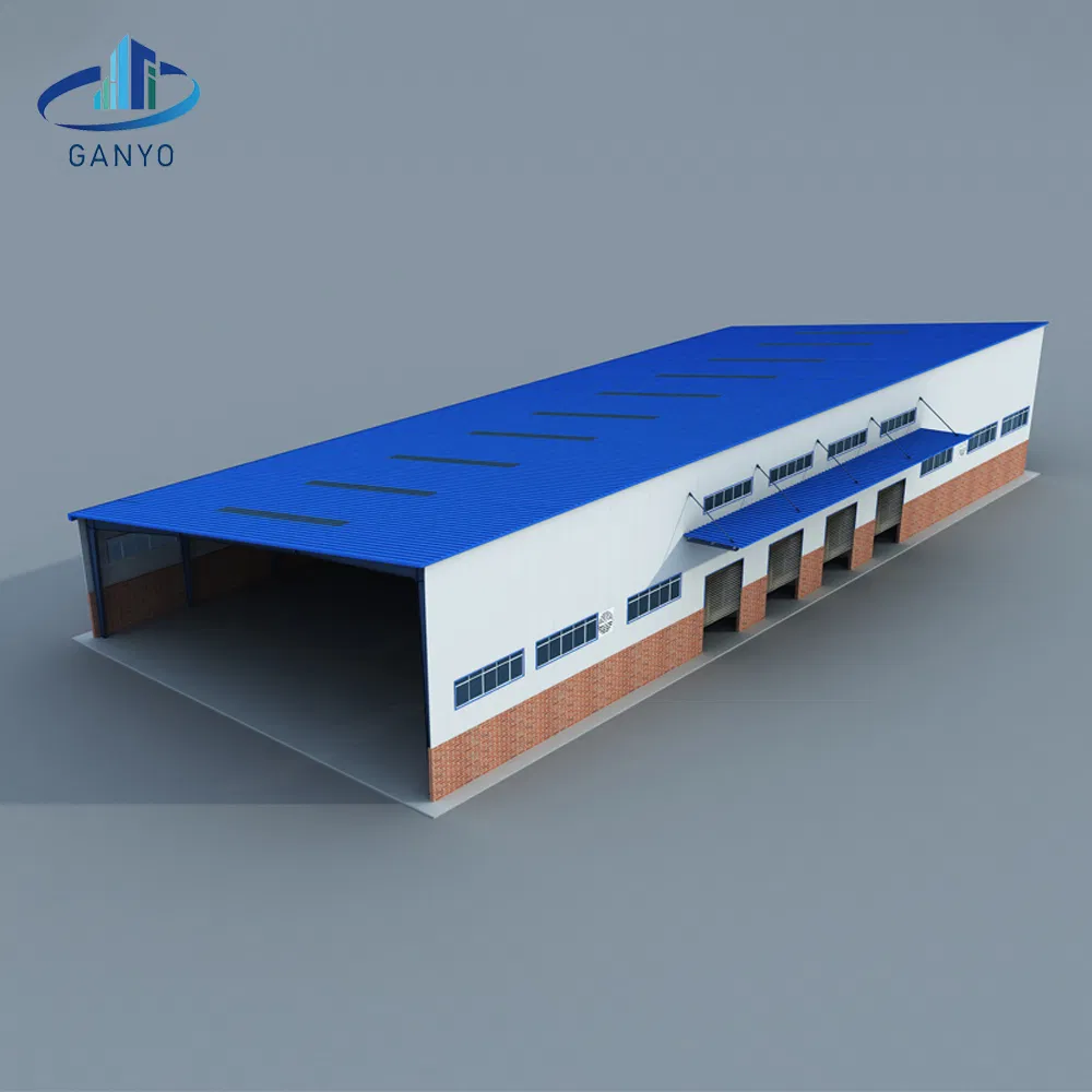 Steel Structure Workshop Construction with Portal Frame Design and Auto CAD