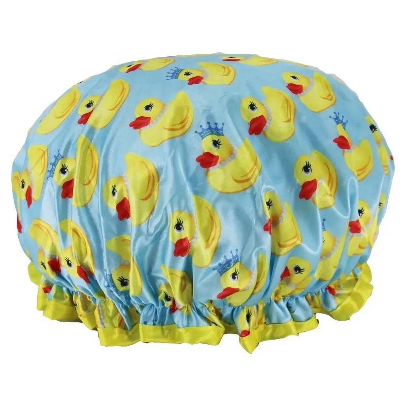 High Duck Shower Caps Satin Reusable Custom Waterproof Shower Cap