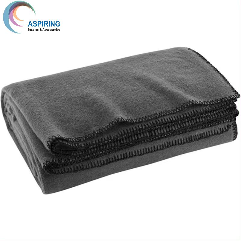 Двустороннее огнестойкое шерстяное одеяло для отелей и ЧС