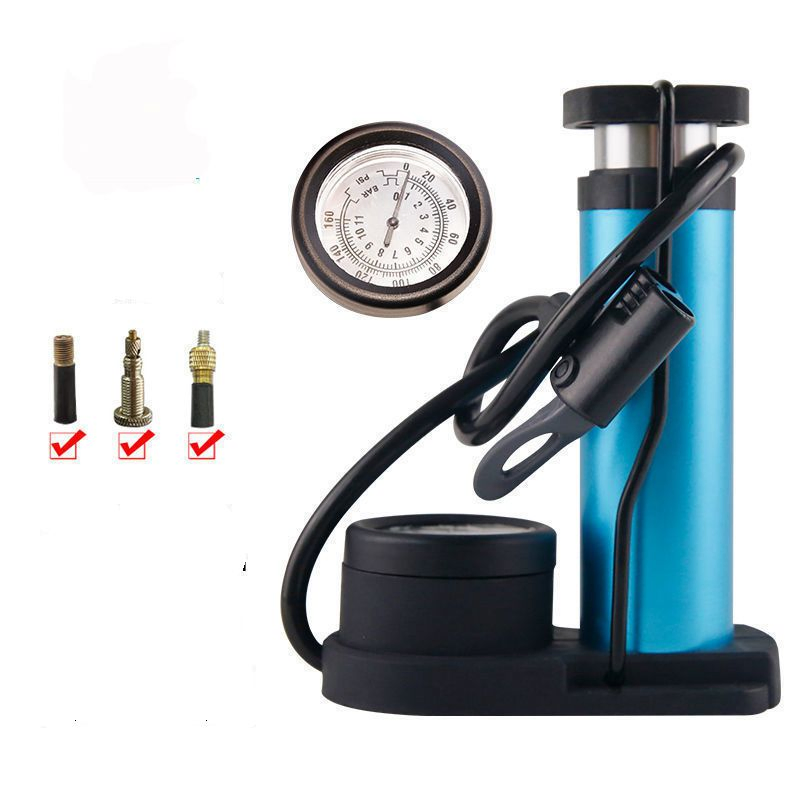 Foot Step Aluminum Alloy High Pressure Pump with Barometer Bike BMX Cruisers Road Bicycle Motorcycle Inflatable Boat Pedal Pump