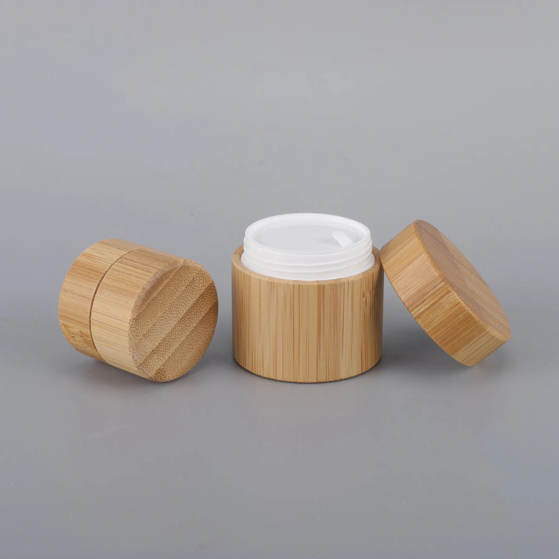 Косметические баночки 17 унций с бамбуковой крышкой